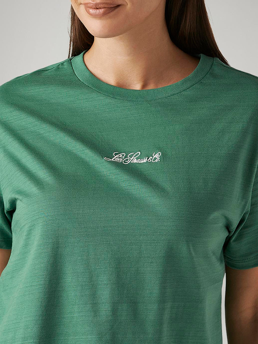 Women's Solid Green Relaxed Fit T-shirt