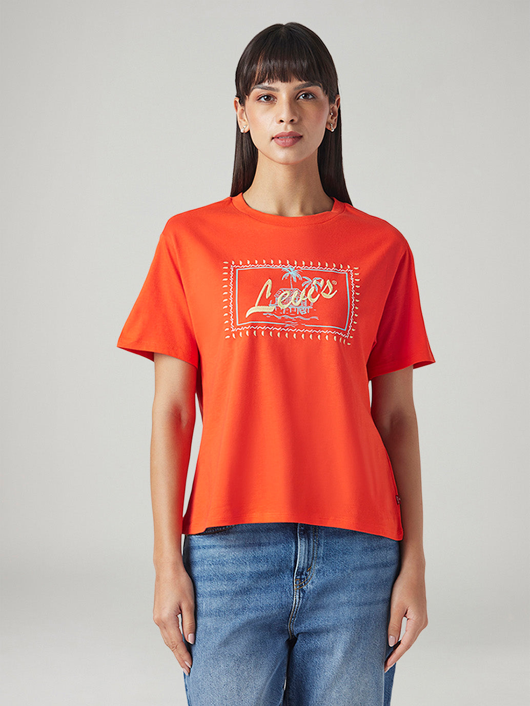 Women's Embroidered Relaxed Fit T-Shirt