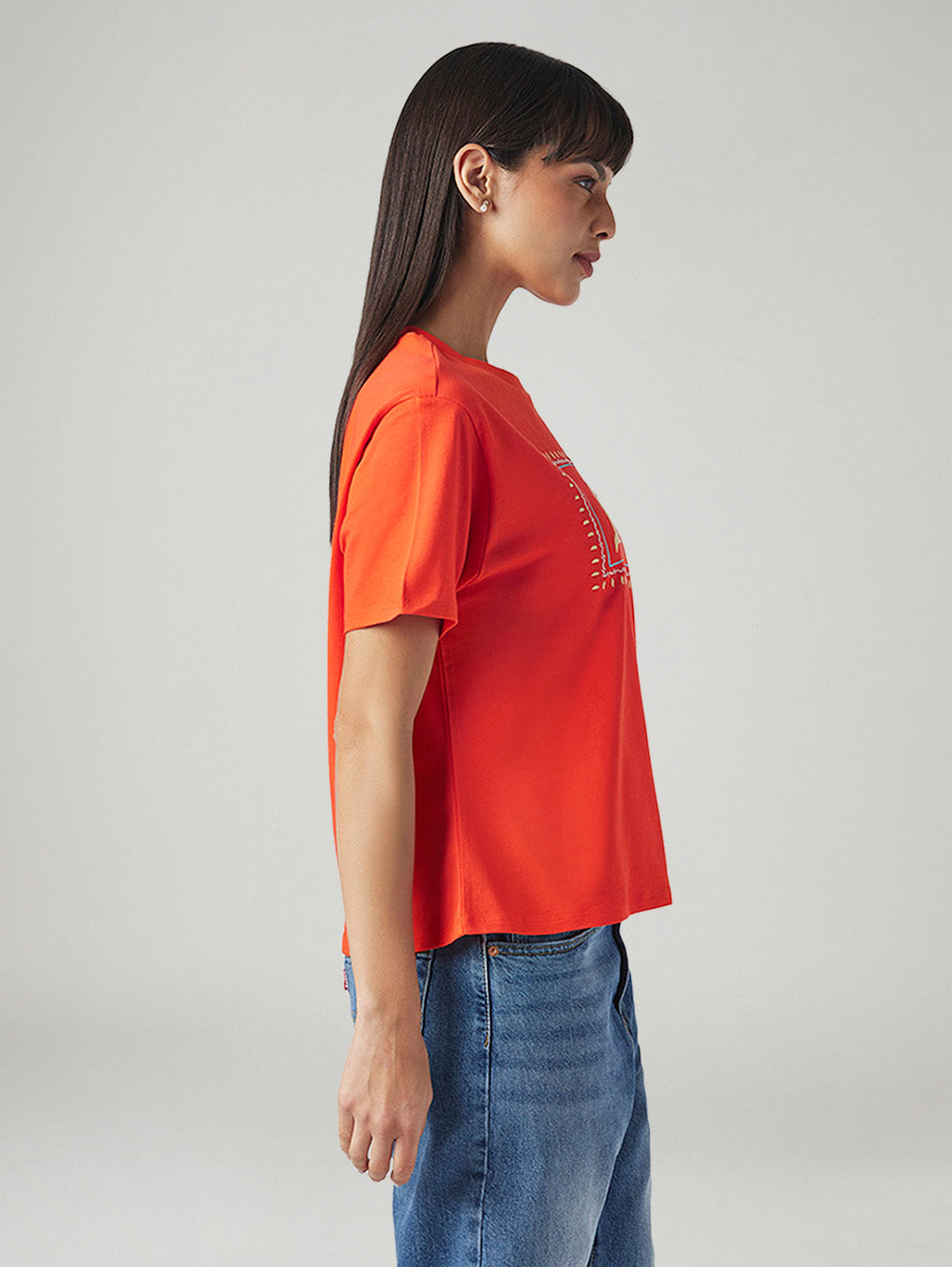 Women's Embroidered Relaxed Fit T-Shirt
