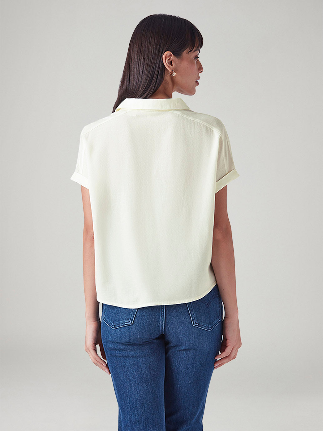 Women's Solid Relaxed Fit Linen Top