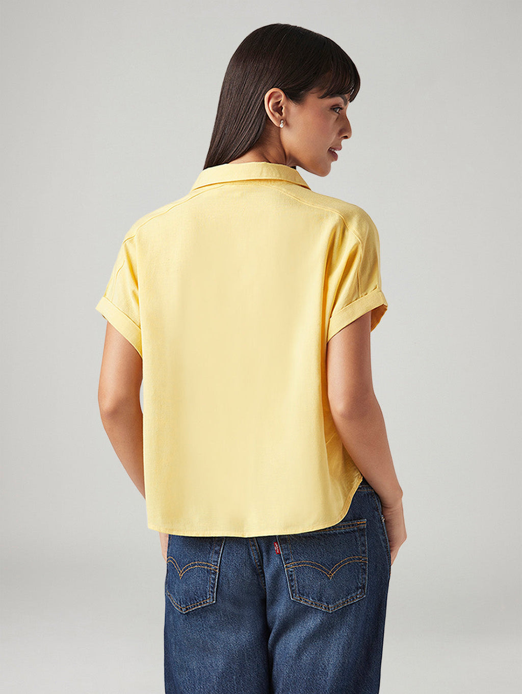 Women's Solid Relaxed Fit Linen Top