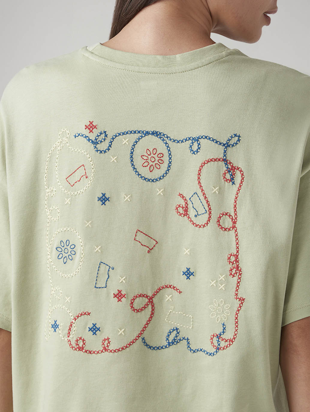 Women's Embroidered Relaxed Fit Oversize T-Shirt
