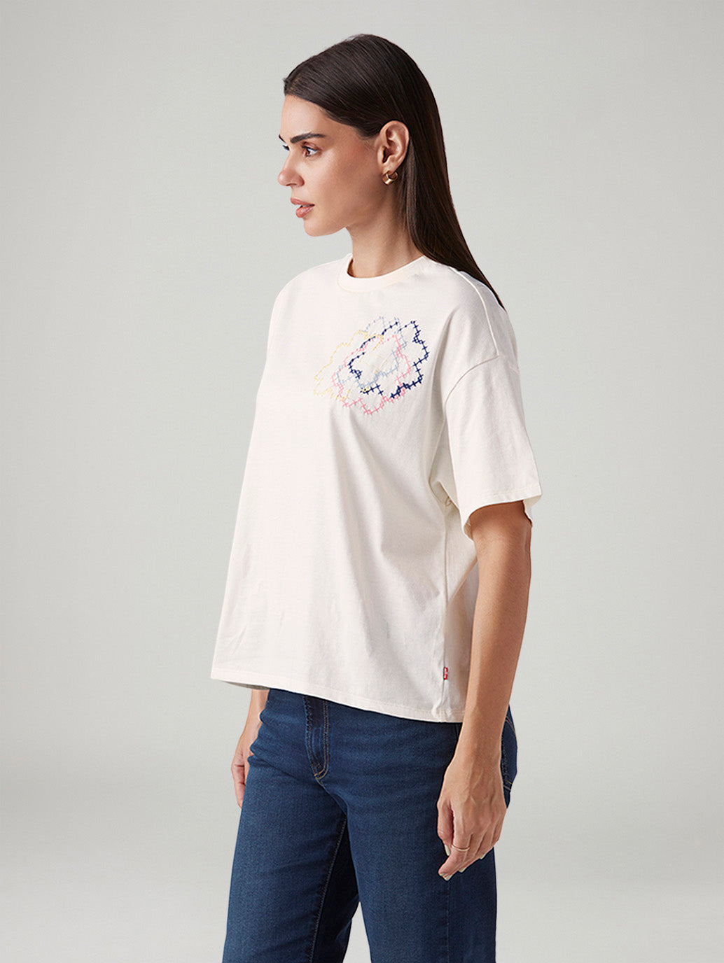 Women's Embroidered Relaxed Fit Oversize T-Shirt