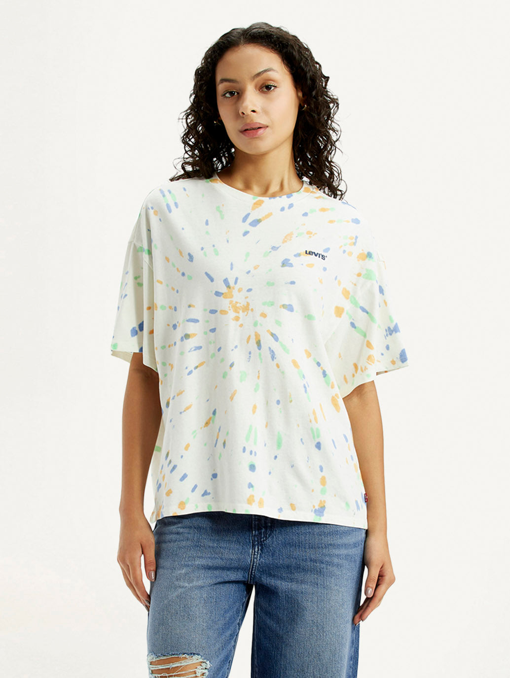 Women's Tie-Dye Multi Color Relaxed Fit T-shirt