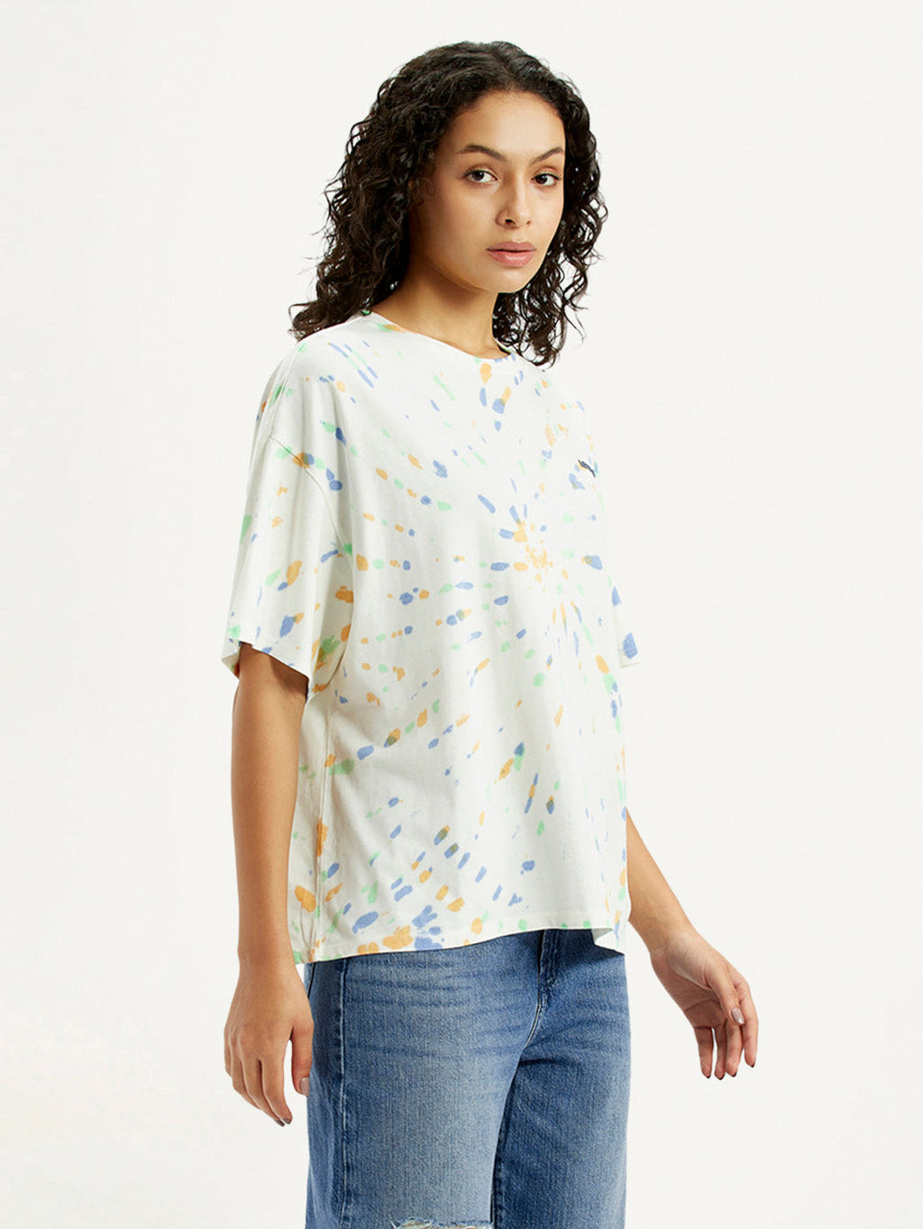Women's Tie-Dye Multi Color Relaxed Fit T-shirt