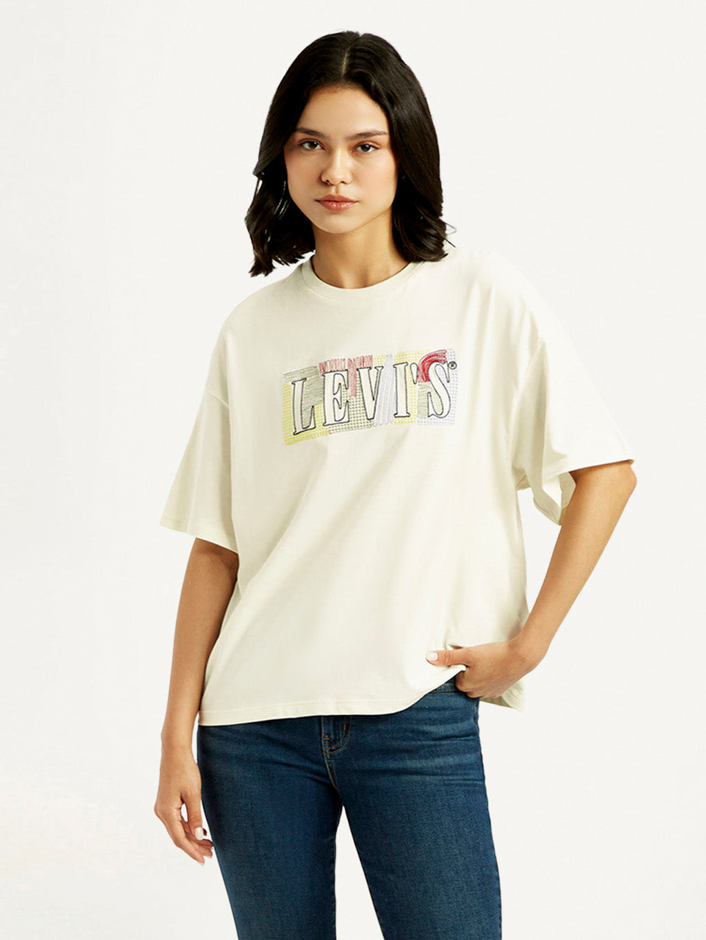 Women's Brand Logo Relaxed Fit T-shirt