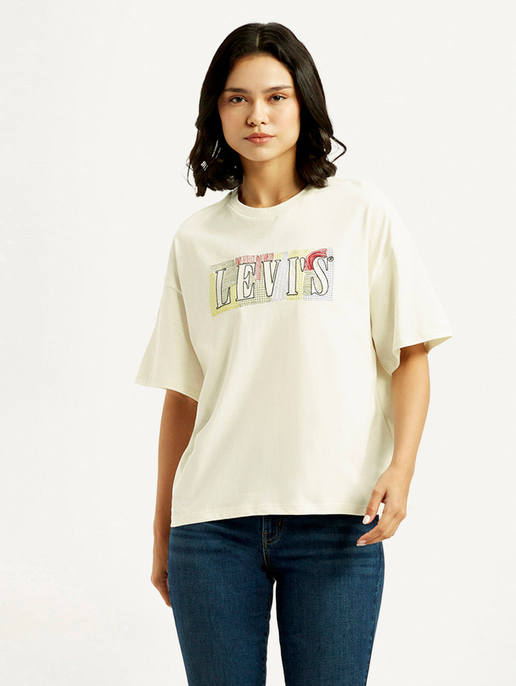 Women's Brand Logo Relaxed Fit T-shirt
