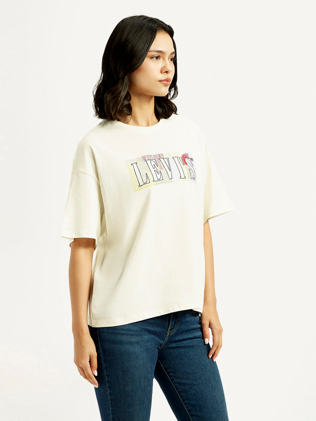 Women's Brand Logo Relaxed Fit T-shirt