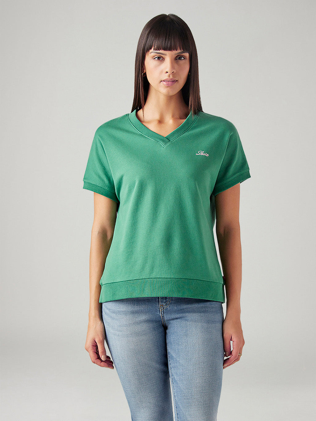 Women's Solid Relaxed Fit T-Shirt