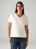 Women's Solid White Relaxed Fit T-shirt