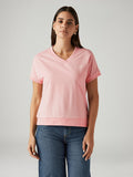 Women's Solid Light Pink Relaxed Fit T-shirt
