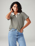 Women's Striped Relaxed Fit Polo T-Shirt