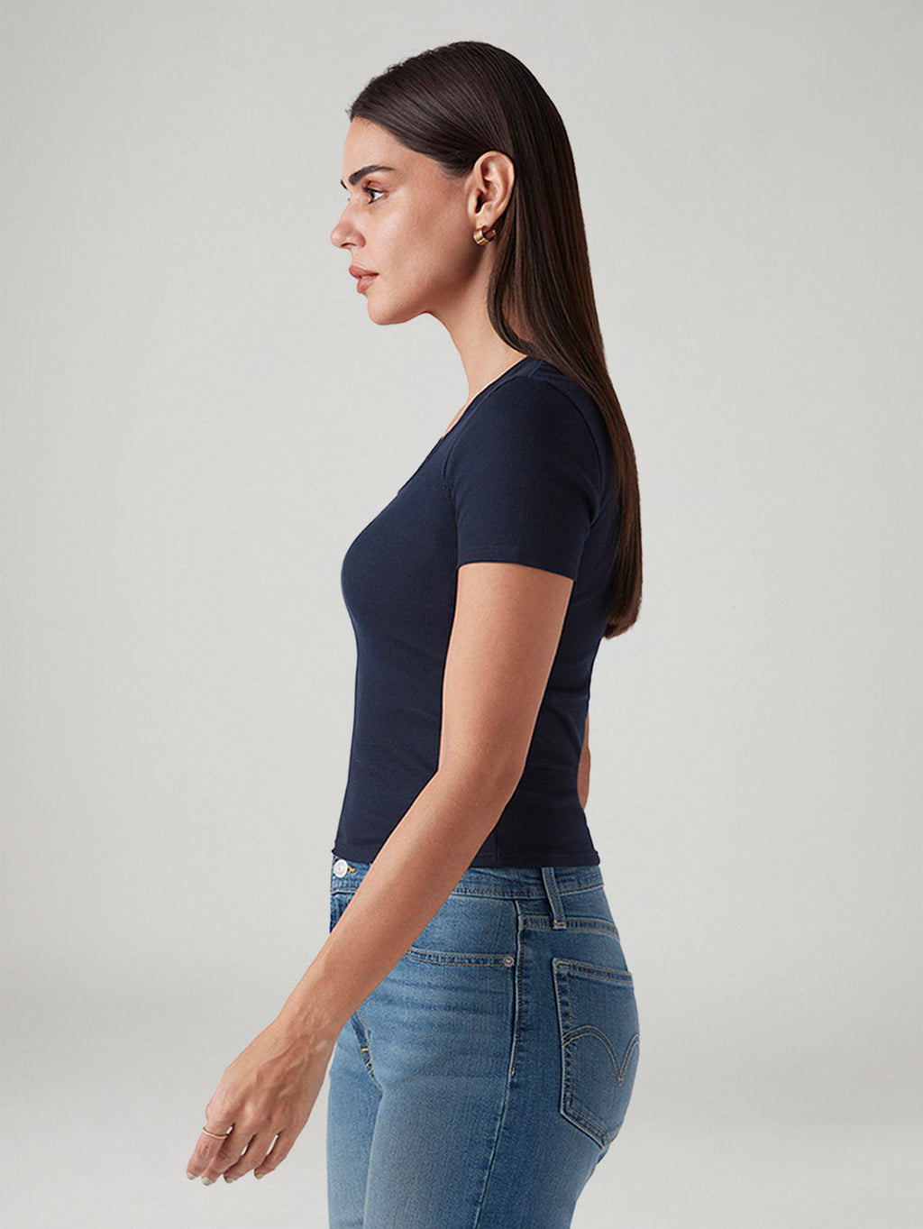 Women's Solid Slim Fit Ribbed Top