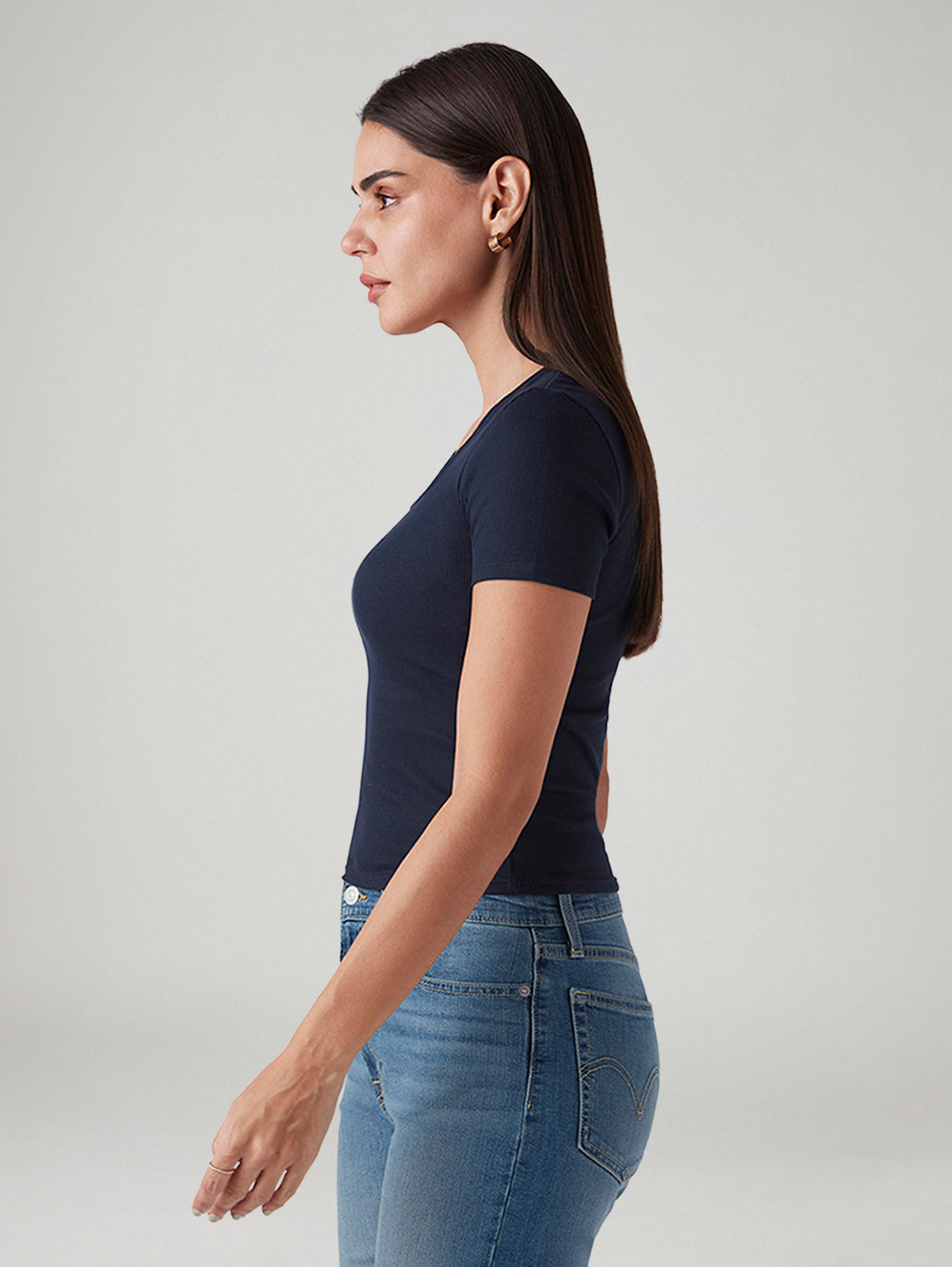 Women's Solid Slim Fit Ribbed Top