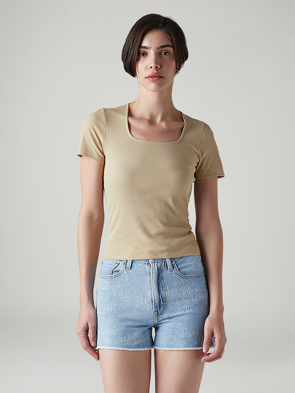 Women's Solid Slim Fit Ribbed Top
