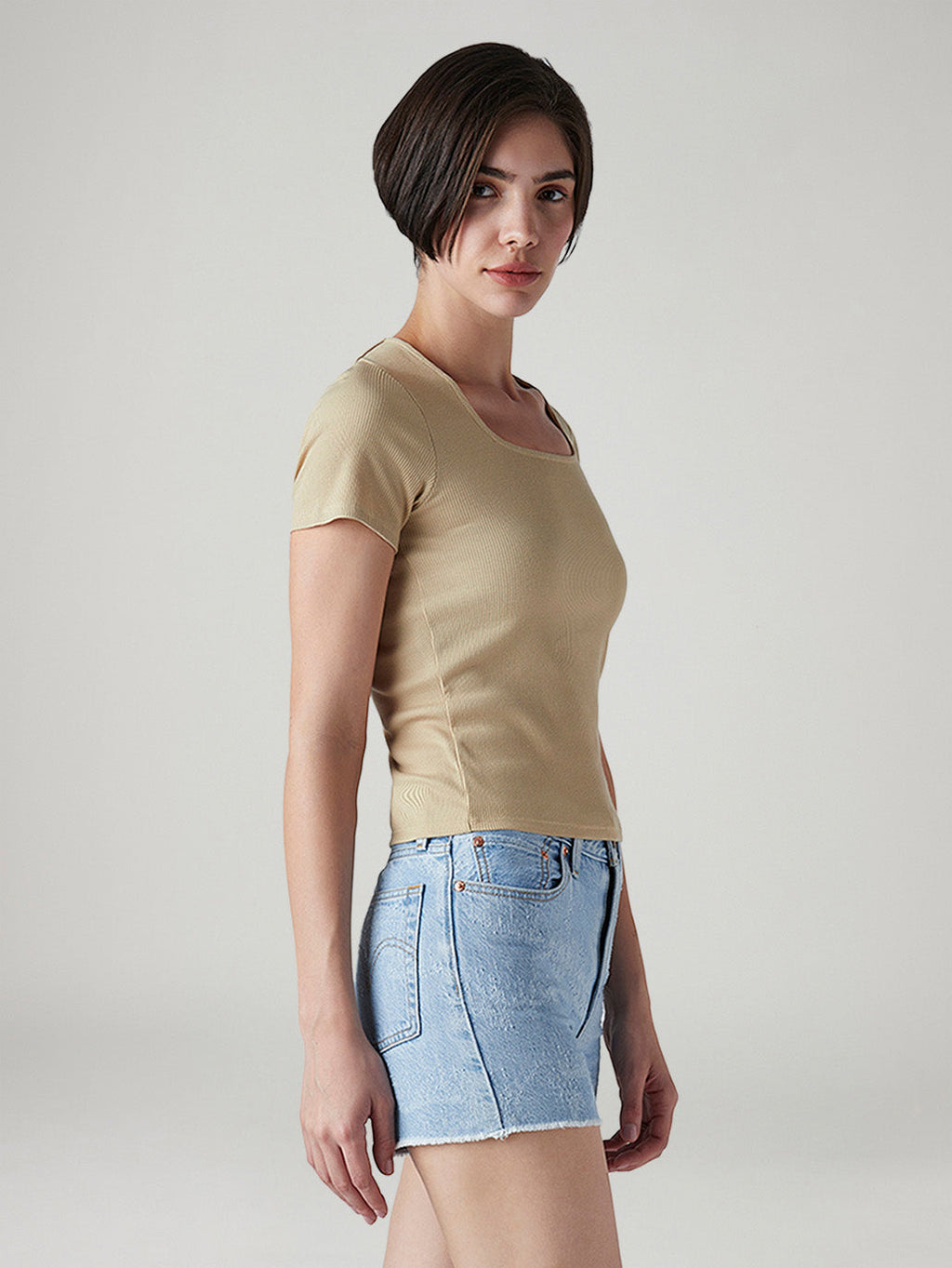 Women's Solid Slim Fit Ribbed Top