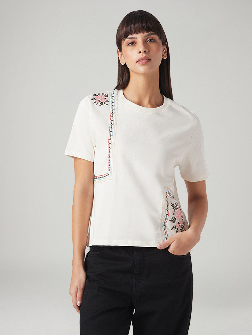 Women's Embroidered Regular Fit Top
