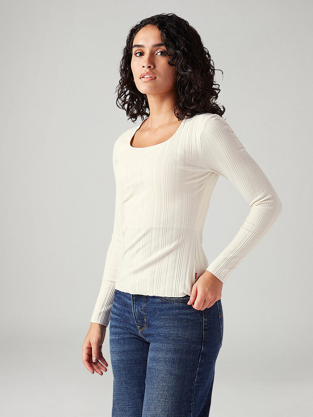 Women's Textured Slim Fit Ribbed Top