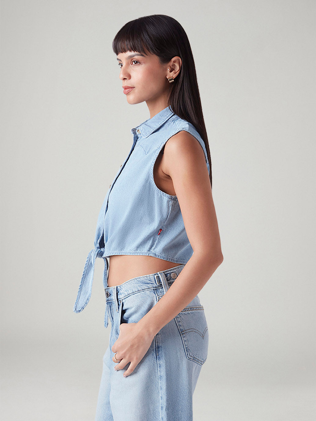 Women's Solid Regular Fit Denim Top