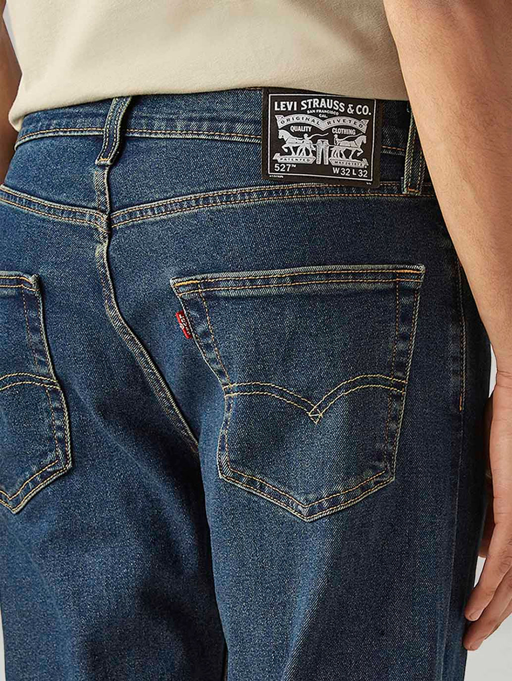Men's 527 Blue Bootcut Fit Mid Rise Tinted Jeans