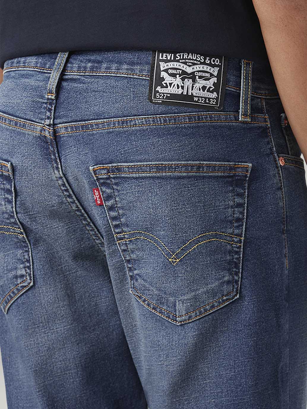 Men's 527 Blue Bootcut Fit Mid Rise Jeans