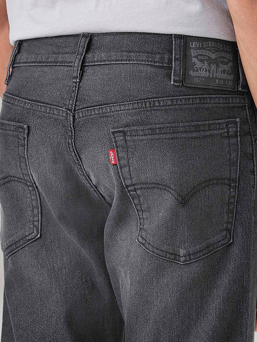 Men's 517 Charcoal Grey Bootcut Fit Mid Rise Jeans