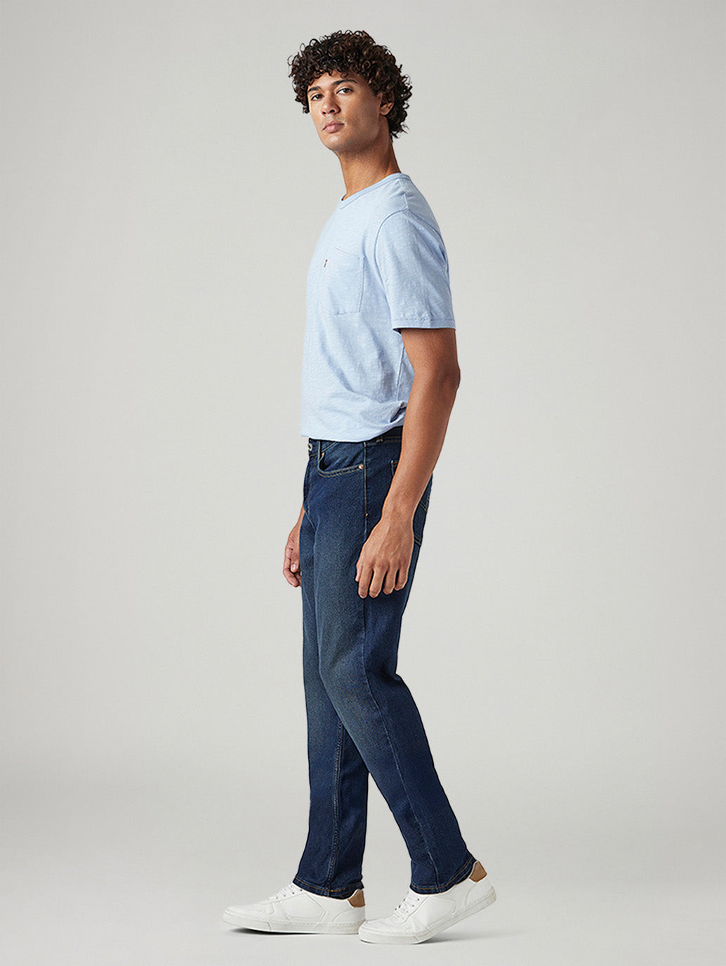 Men's 541 Dark Blue Athletic Tapered Fit Mid Rise Tinted Jeans
