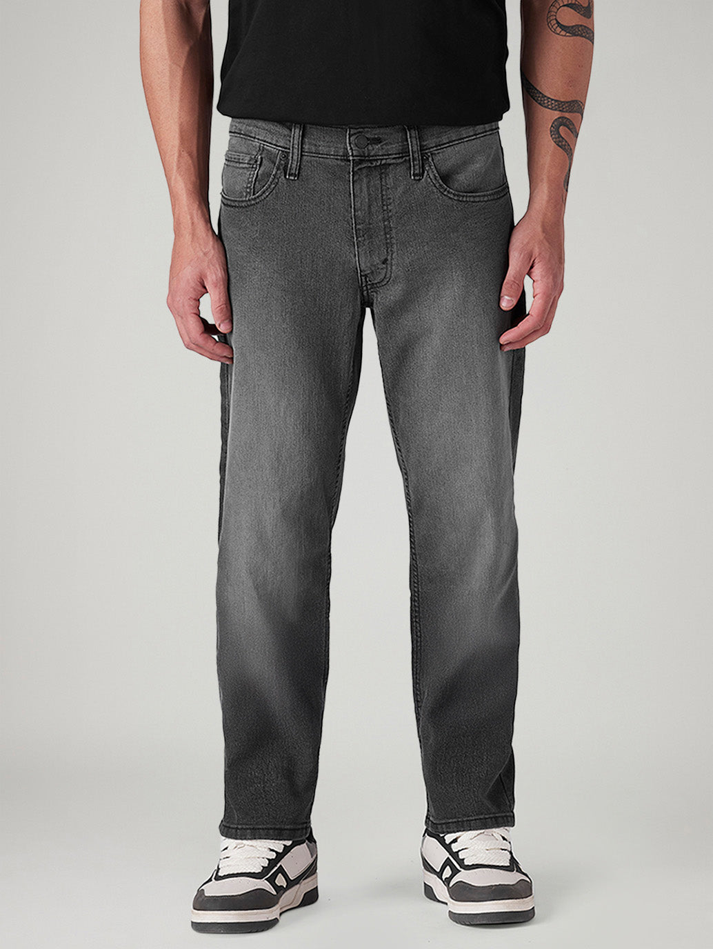 Men's 541 Charcoal Grey Athletic Tapered Fit Mid Rise Jeans