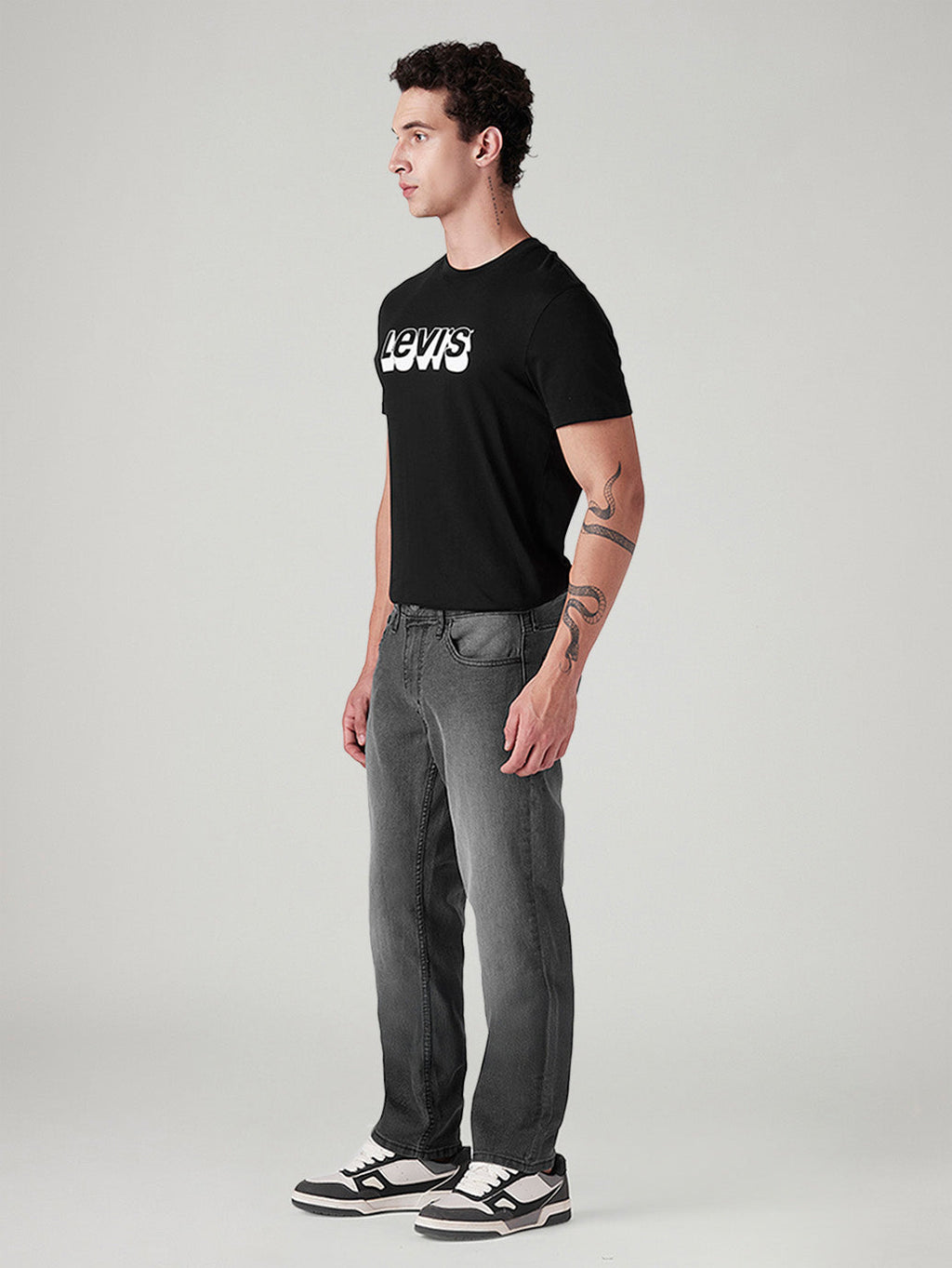 Men's 541 Charcoal Grey Athletic Tapered Fit Mid Rise Jeans
