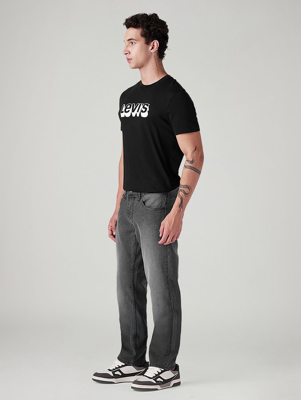 Men's 541 Charcoal Grey Athletic Tapered Fit Mid Rise Jeans