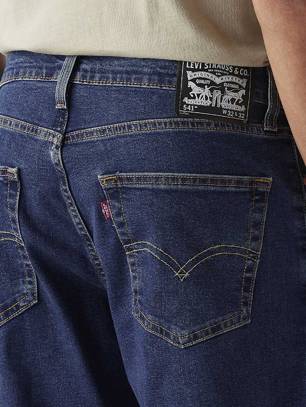 Men's 541 Med Indigo Athletic Tapered Fit Mid Rise Jeans