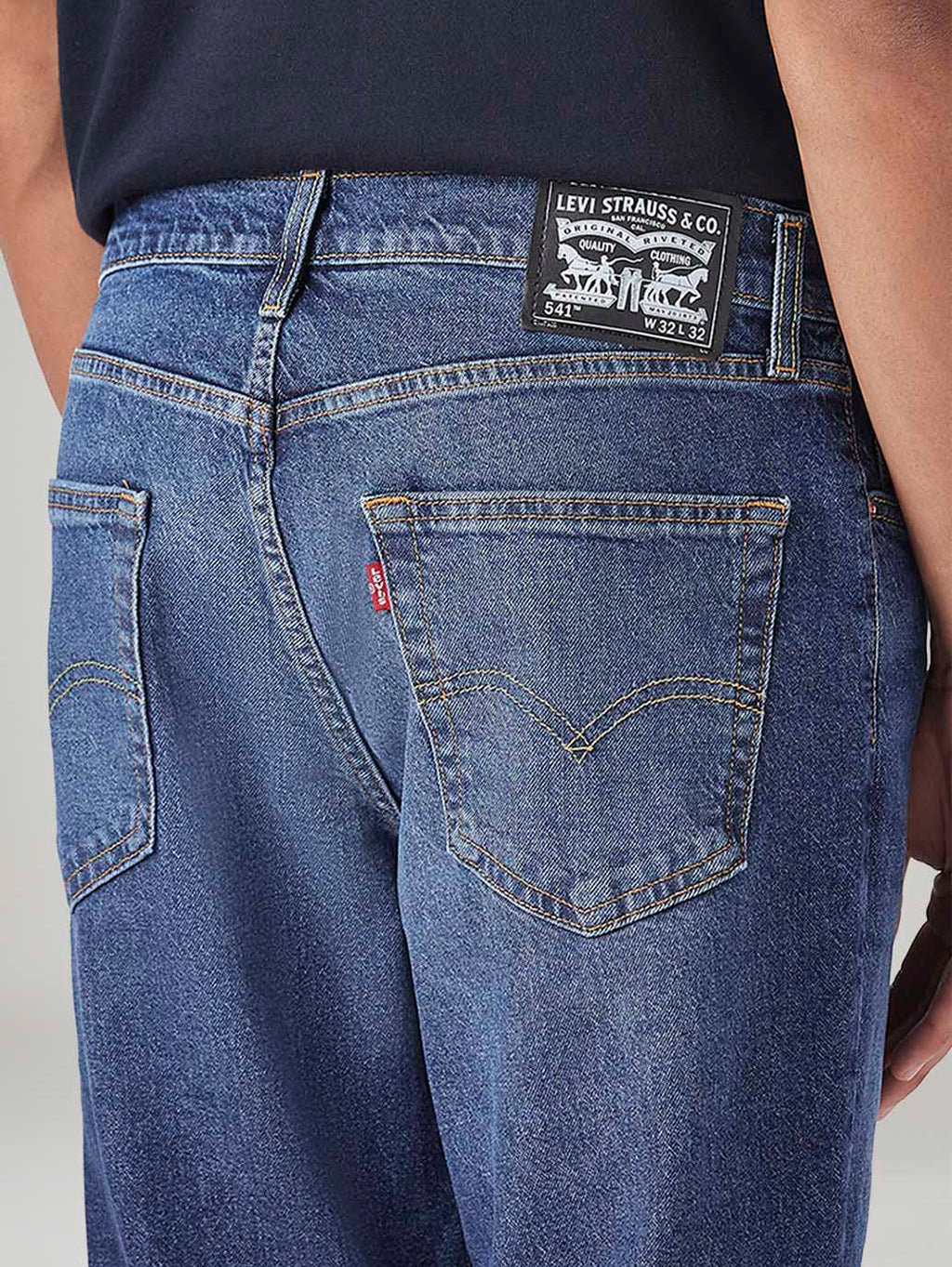 Men's 541 Blue Athletic Tapered Fit Mid Rise Jeans