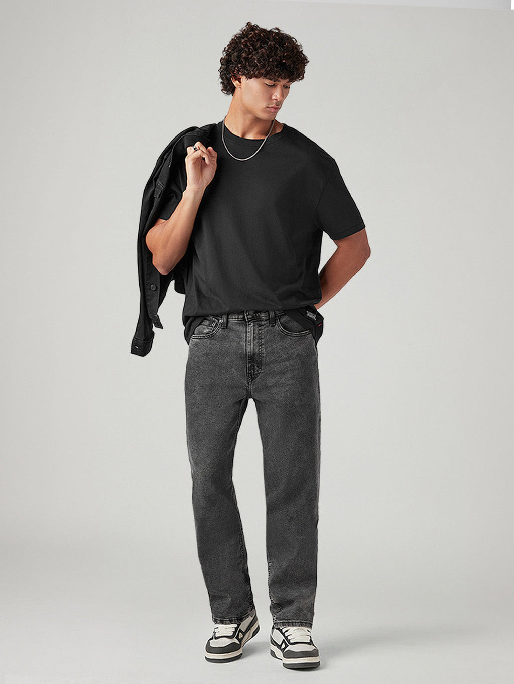 Men's 568 Grey Loose Fit Mid Rise Jeans