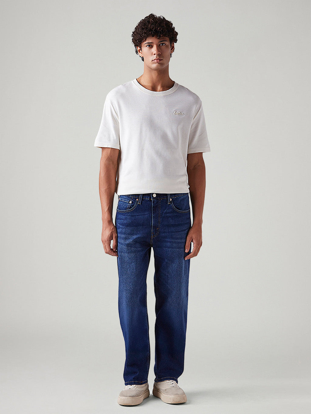 Men's 568 Dark Blue Loose Fit Mid Rise Jeans