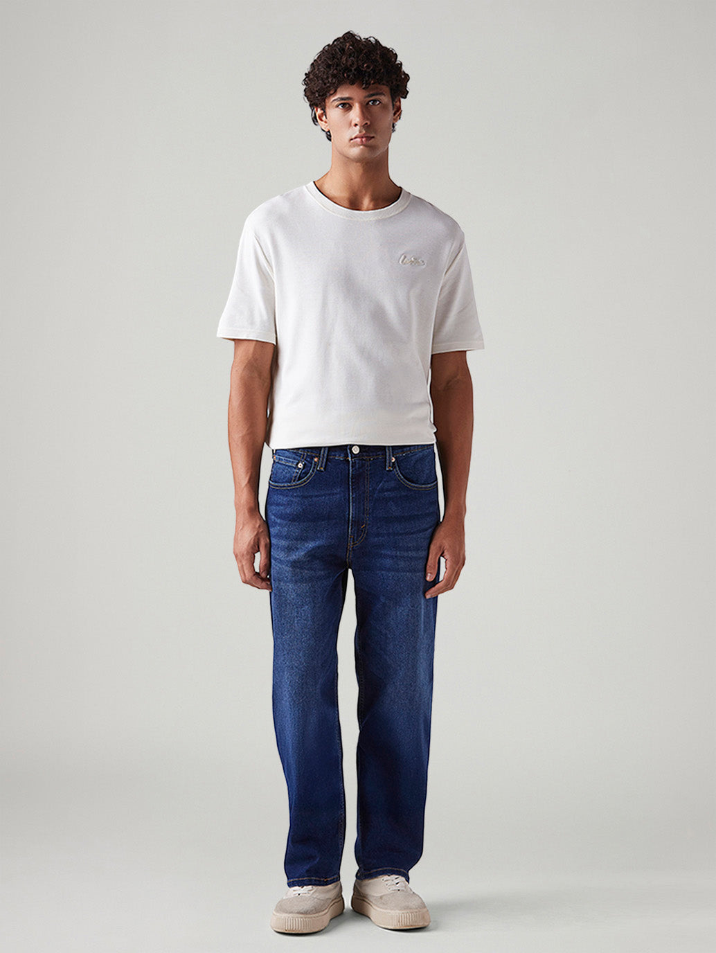 Men's 568 Dark Blue Loose Fit Mid Rise Jeans