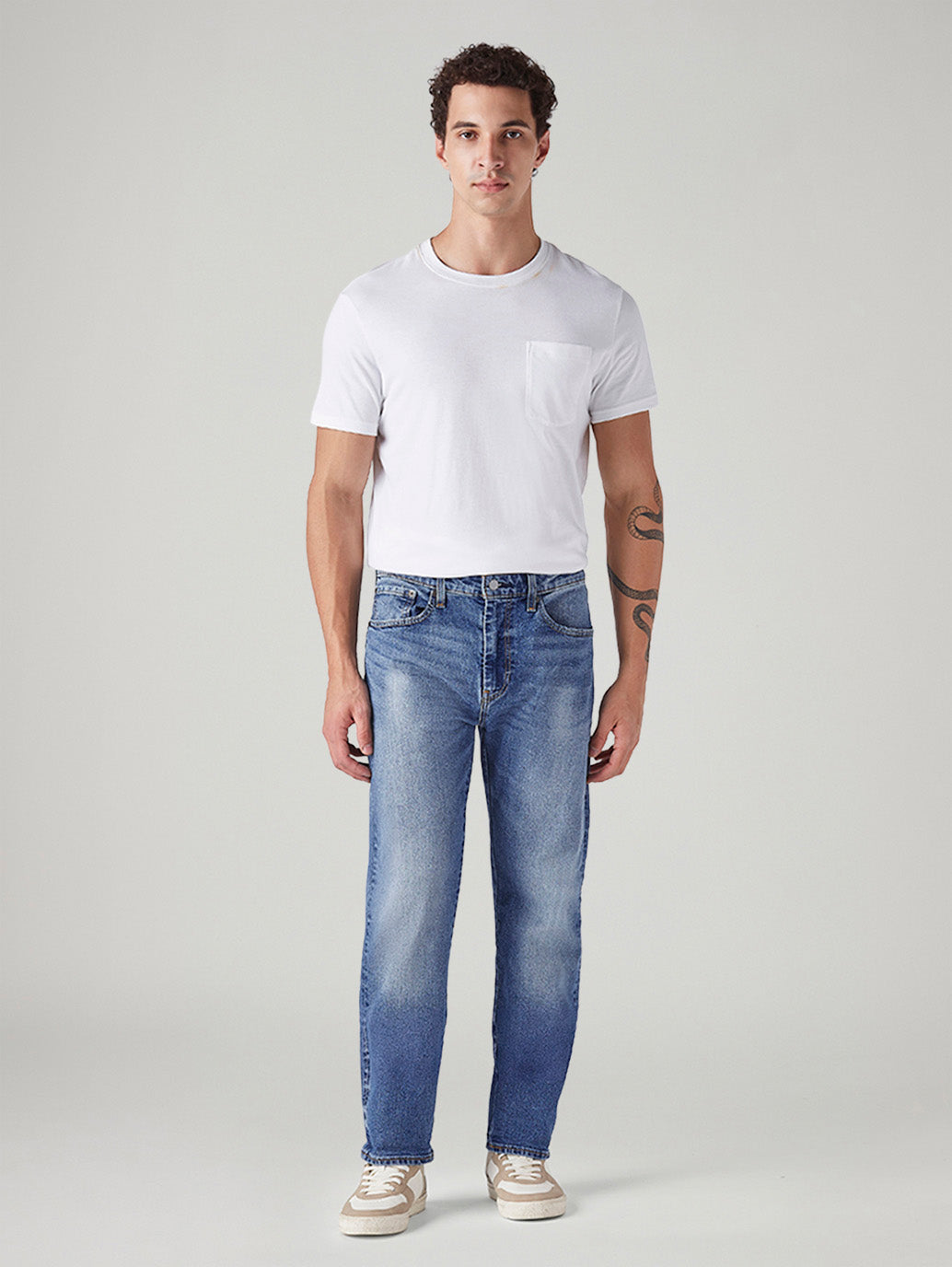 Men's 505 Blue Straight Fit Mid Rise Commuter Jeans