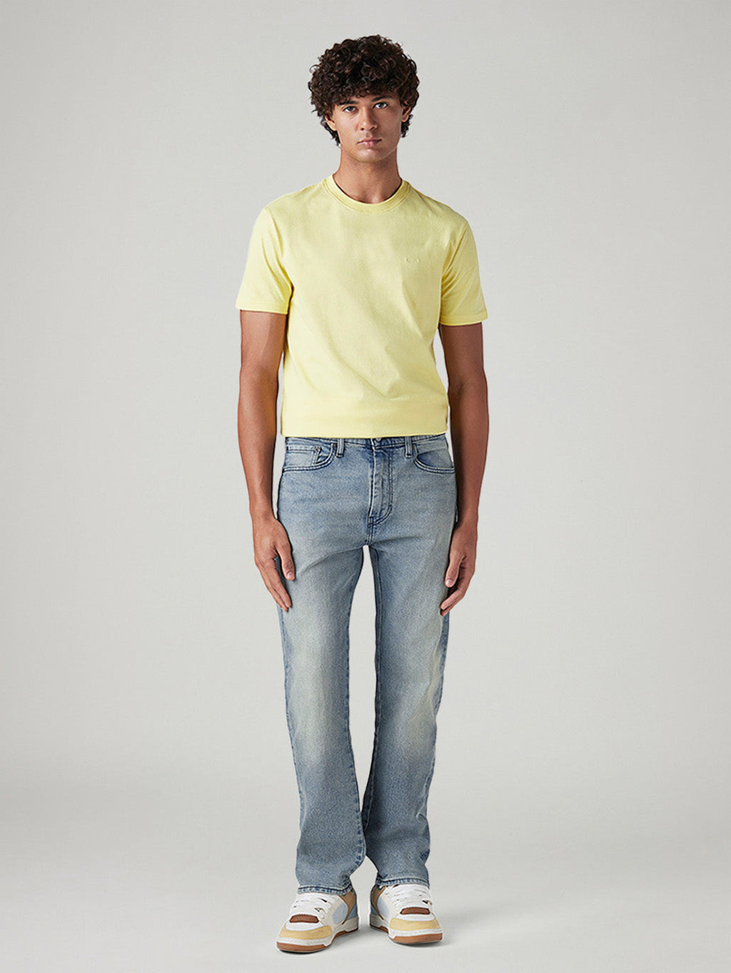 Men's 505 Light Blue Straight Fit Mid Rise Jeans