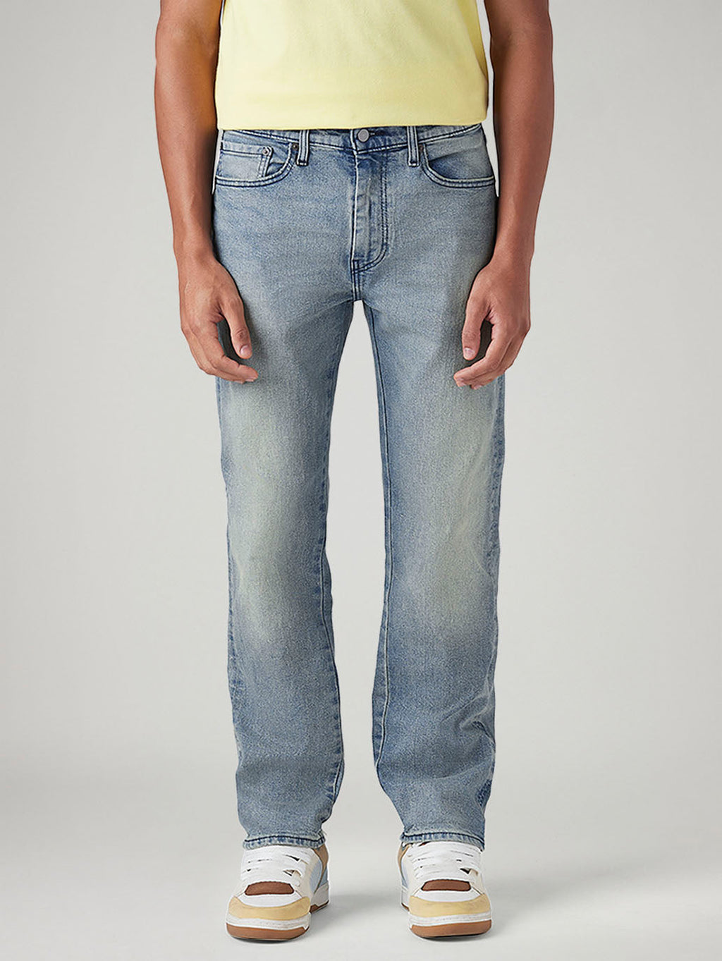 Men's 505 Light Blue Straight Fit Mid Rise Jeans