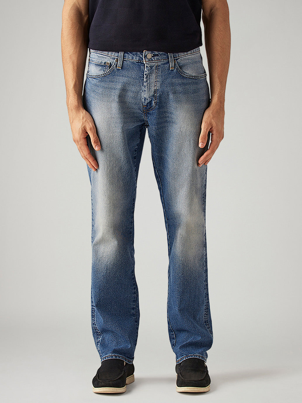 Men's 541 Blue Athletic Tapered Fit Mid Rise Commuter Jeans