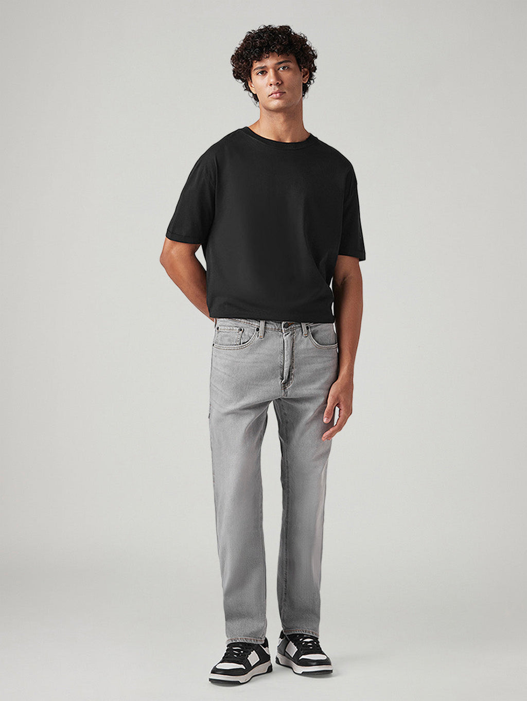 Men's 505 Grey Straight Fit Mid Rise Commuter Jeans
