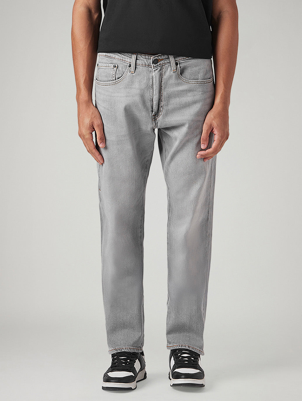 Men's 505 Grey Straight Fit Mid Rise Commuter Jeans