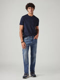 Men's 505 Blue Straight Fit Mid Rise Commuter Jeans