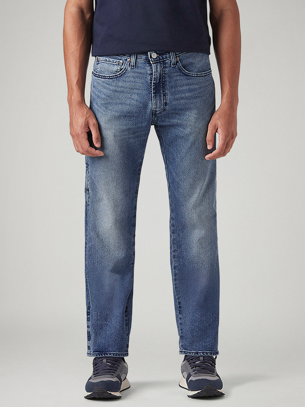 Men's 505 Blue Straight Fit Mid Rise Commuter Jeans