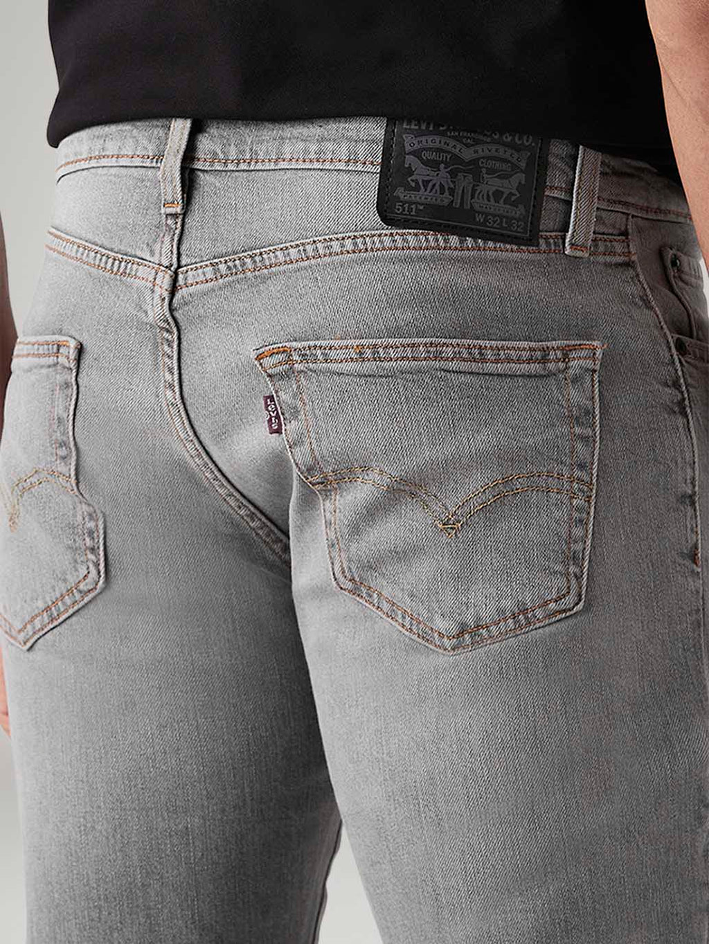 Men's 511 Charcoal Grey Slim Fit Mid Rise Commuter Jeans