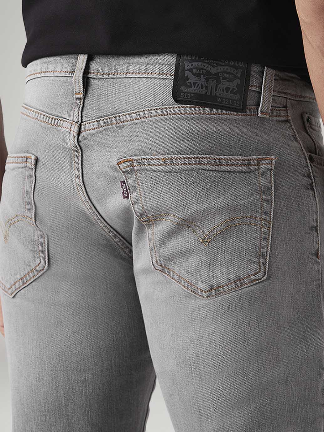 Men's 511 Charcoal Grey Slim Fit Mid Rise Commuter Jeans