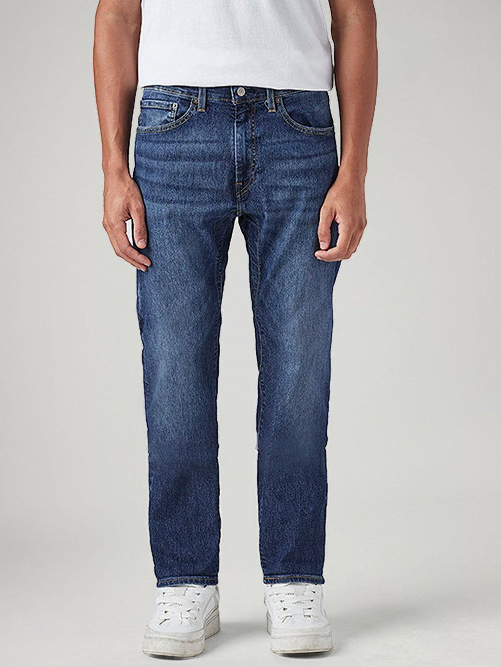 Men's 505 Blue Straight Fit Mid Rise Commuter Jeans