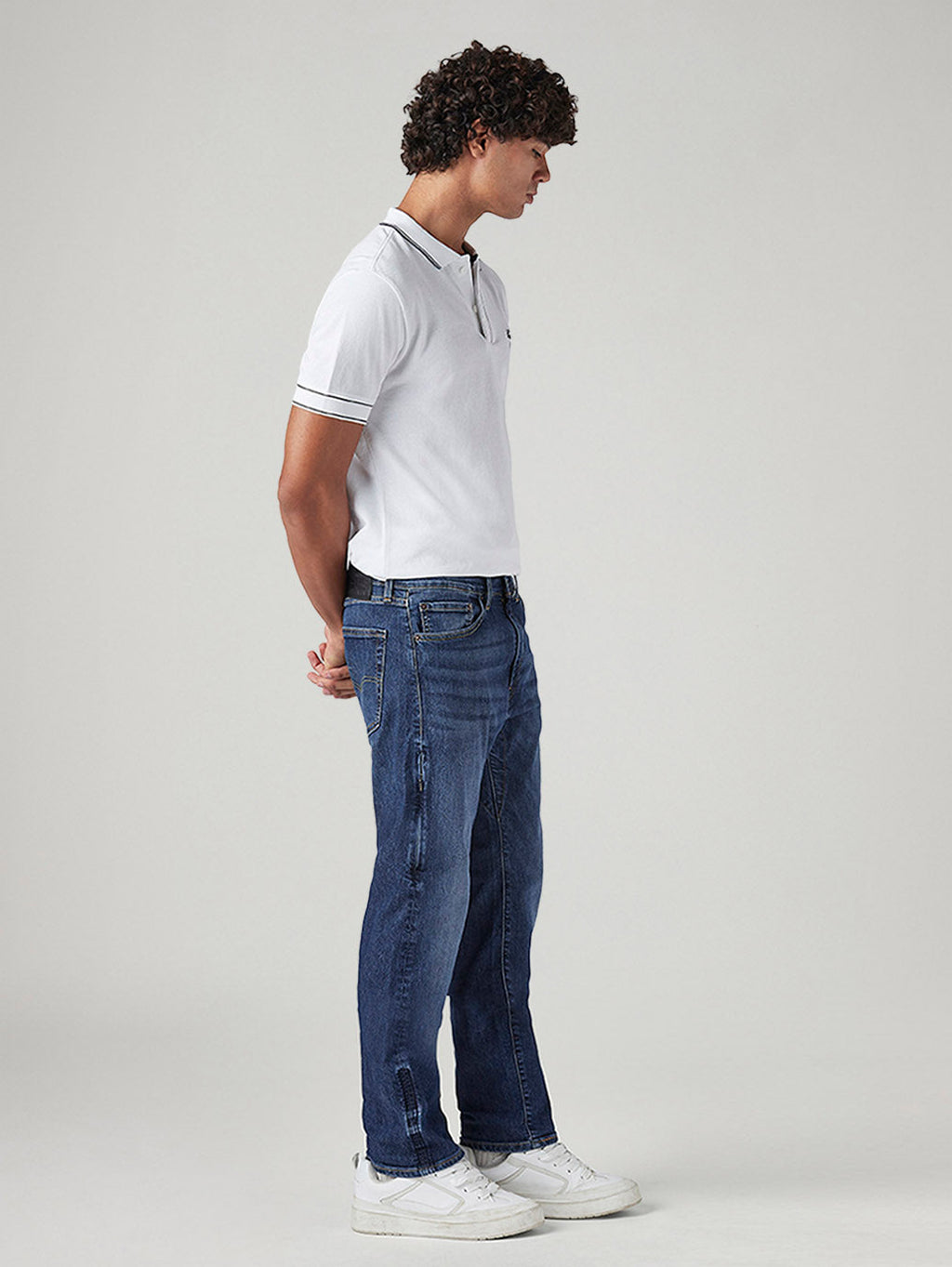 Men's 505 Blue Straight Fit Mid Rise Commuter Jeans