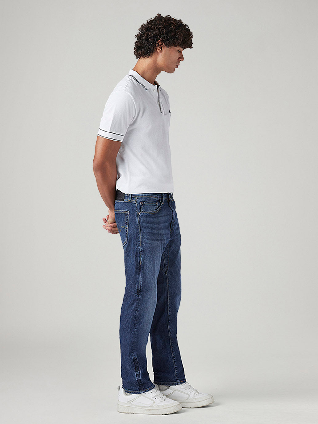 Men's 505 Blue Straight Fit Mid Rise Commuter Jeans