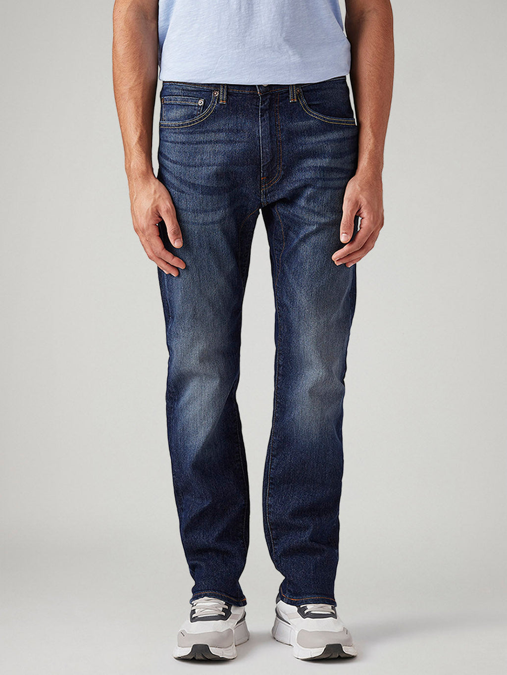Men's 505 Dark Blue Straight Fit Mid Rise Jeans
