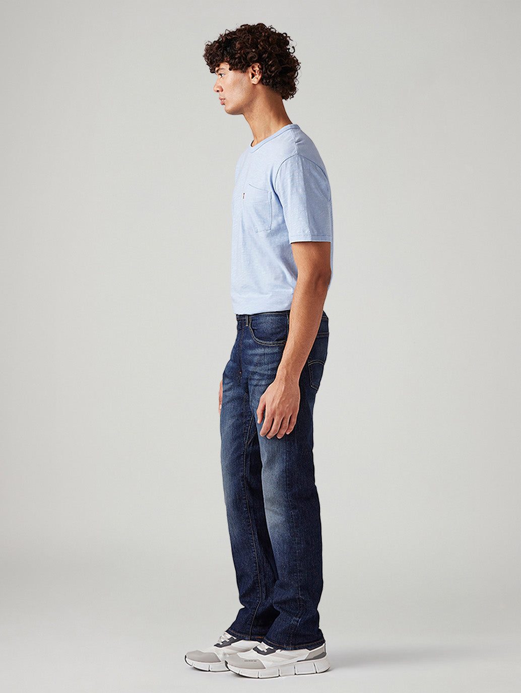 Men's 505 Dark Blue Straight Fit Mid Rise Jeans